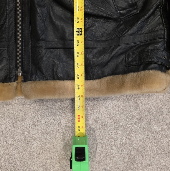 Vilanto Authentic Leather Bomber Jacket Faux Shearling Lined Men’s Large - Picture 8 of 10